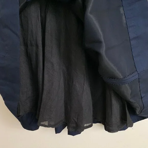 Vintage 50s Navy Belted Party Dress Cocktail Fitted Size XSmall Rockabilly - Picture 6 of 9